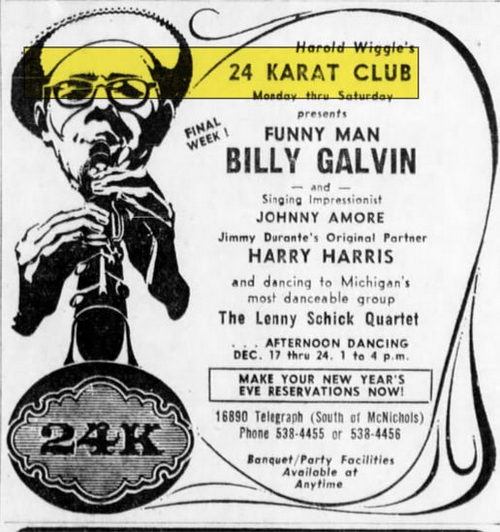 24 Karat Club (24 Carat Club) - Dec 16 1969 Ad